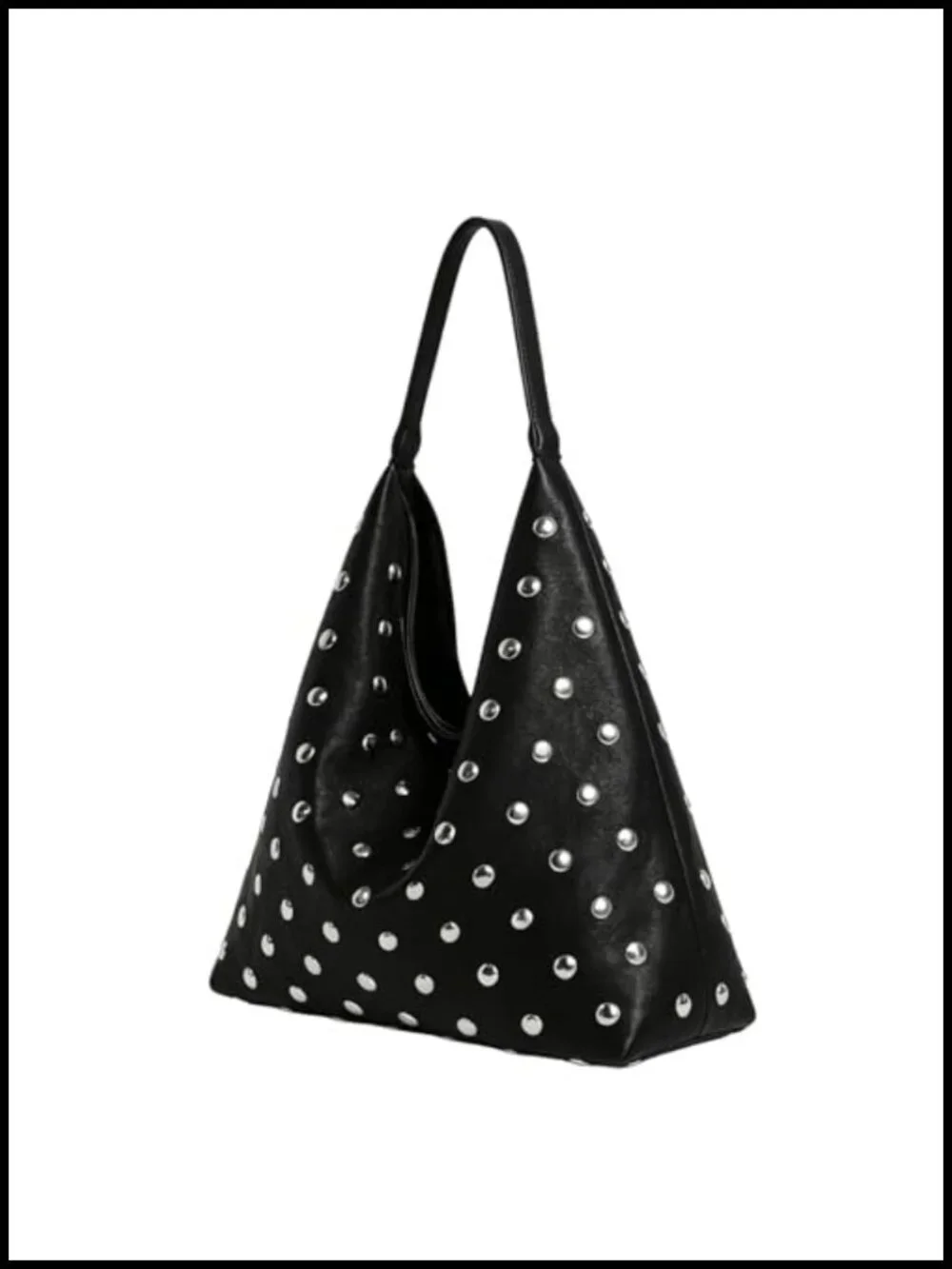 Studded Hobo Bag Tote Purse Faux Leather Y2K Punk Handbag